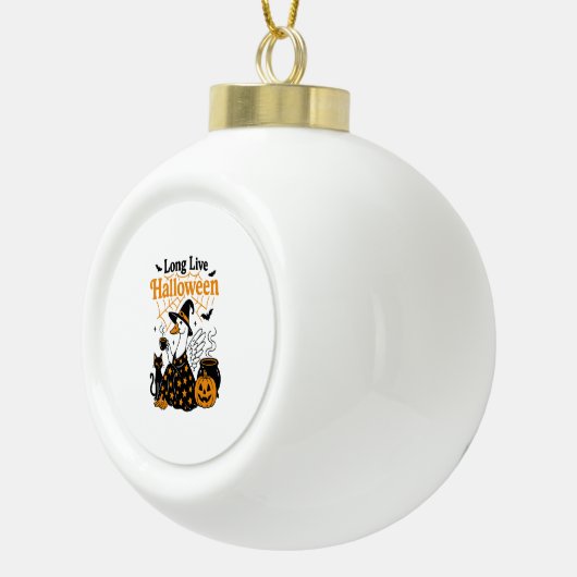 Long Live Halloween Goose Hexe Keramik Kugel-Ornament (Rechts)