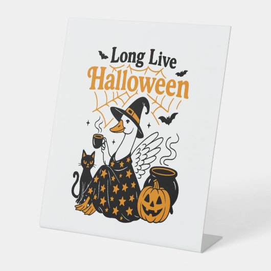 Long Live Halloween Goose Witch Sockelschild (Vorderseite)