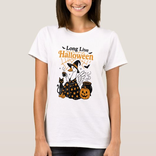 Long Live Halloween Goose Witch T-Shirt (Vorderseite)