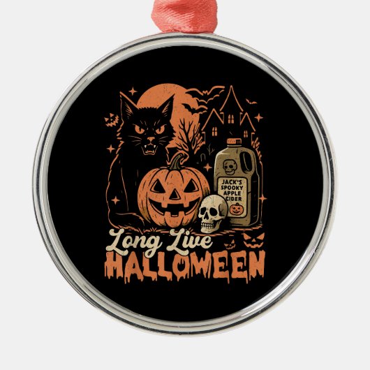 Long Live Halloween Ornament Aus Metall (Vorne)