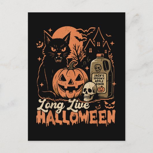 Long Live Halloween Postkarte (Vorderseite)