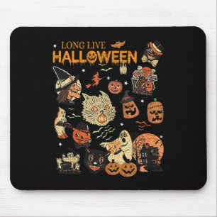 Long Live Halloween Vintag Pumpkin Hexe Ghost Bl Mousepad