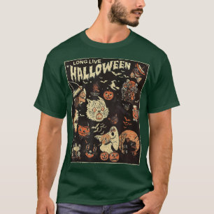 Long Live Halloween Vintager Katzenkürbis T-Shirt