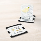 Long Live Happy Hour Funny Drink Zitat Rechteckiger Pappuntersetzer (Vor Ort)