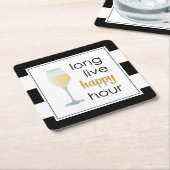 Long Live Happy Hour Funny Drink Zitat Rechteckiger Pappuntersetzer (angewinkelt)