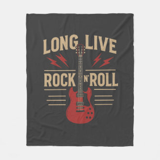 Long Live Rock N' Roll Vintage Electric Guitar Tee Fleecedecke
