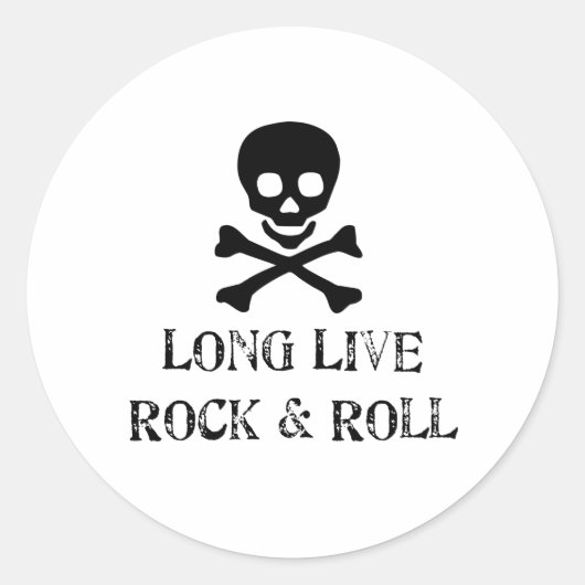 Long Live Rock & Roll Runder Aufkleber (Vorderseite)
