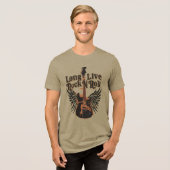 Long live Rock'n'Roll wings Gitarre Tri-Blend Shirt (Vorderseite voll)