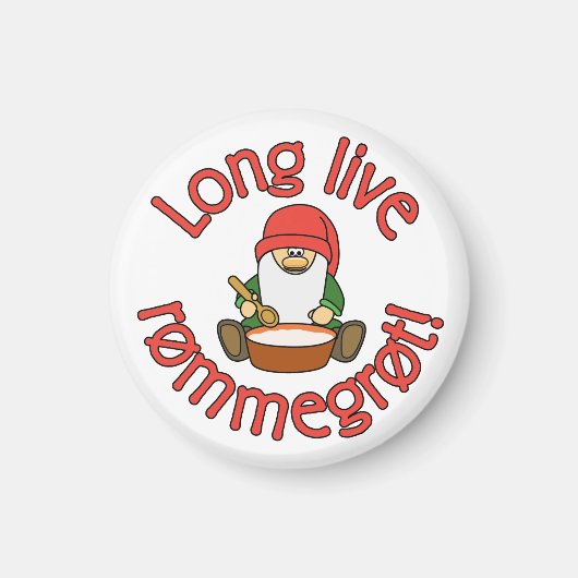 Long Live Rømmegrøt (rommegrot) Funny Magnet (Vorne)