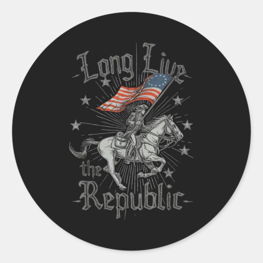 Long Live The Republic Us  Runder Aufkleber (Vorderseite)