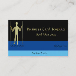 Long Man - Simple Gold Man Logo Visitenkarte