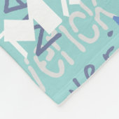 Long Name Graffiti Muster Typografie Blau Aquamari Fleecedecke (Ecke)