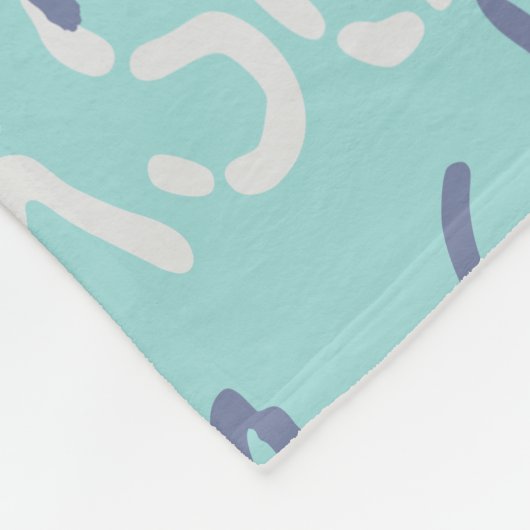 Long Name Graffiti Muster Typografie Blue Aquamari Fleecedecke (Ecke)