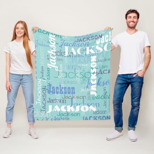 Long Name Graffiti Muster Typografie Blue Medium Fleecedecke (Beispiel)