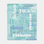 Long Name Graffiti Muster Typografie Blue Medium Fleecedecke (Vorderseite)