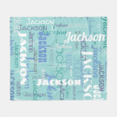 Long Name Graffiti Muster Typografie Blue Medium Fleecedecke (Vorderseite (Horizontal))