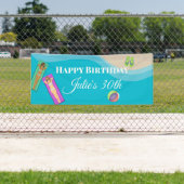 Long, Narrow Pool Party Banner für den 30. Geburts (Insitu)