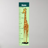 Long Neck Giraffe Growth Chart addieren Kindername Poster (Vorne)
