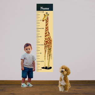 Long Neck Giraffe Growth Chart addieren Kindername Poster