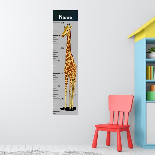 Long Neck Giraffe Growth Chart addieren Kindername Poster (Kinderzimmer 1)