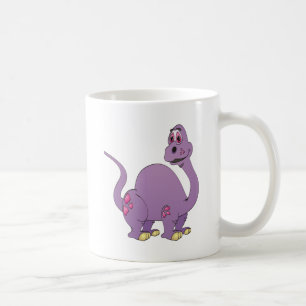 Long Neck Lila Dinosaur Cartoon Kaffeetasse