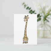 Long Necked Giraffe Postkarte (Stehend Vorderseite)