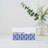 Long Picture 0116 - Navy Damask Pattern Visitenkarte (Stehend Vorderseite)