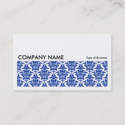 Long Picture 0116 - Navy Damask Pattern Visitenkarte (Vorderseite)