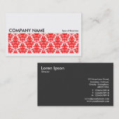 Long Picture 0118 - Red Damask Pattern Visitenkarte (Vorne/Hinten)