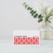Long Picture 0118 - Red Damask Pattern Visitenkarte (Stehend Vorderseite)