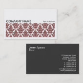 Long Picture 0121 - dk Brown Damask Pattern Visitenkarte (Vorne/Hinten)