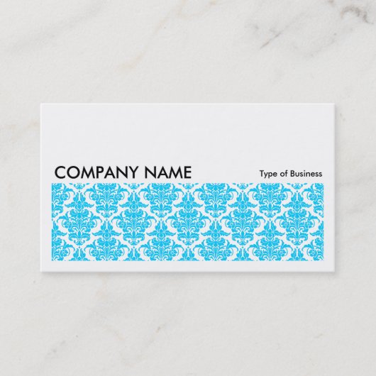 Long Picture 0122 - Sky Blue Damask Muster Visitenkarte (Vorderseite)