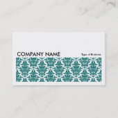 Long Picture 0123 - Moss Green Damask Pattern Visitenkarte (Vorderseite)