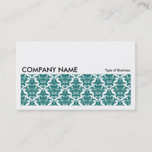Long Picture 0123 - Moss Green Damask Pattern Visitenkarte