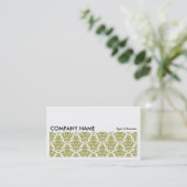 Long Picture 0133 - Olive Damask Visitenkarte (Stehend Vorderseite)