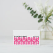 Long Picture 0136 - Neon Red Damask Visitenkarte (Stehend Vorderseite)