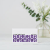 Long Picture 0137 - Deep Lila Damask Visitenkarte (Stehend Vorderseite)