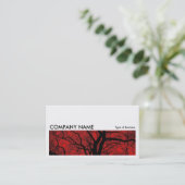 Long Picture 068 - High Contrast Tree - Red Visitenkarte (Stehend Vorderseite)