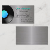 Long-Play-Record Metallic Look DJ Telefonnummerkarte (Vorne/Hinten)