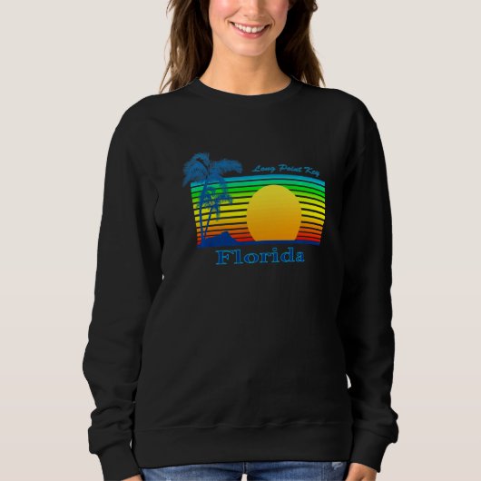 Long Point Key Florida Retro Tropical Beach Sunset Sweatshirt (Vorderseite)