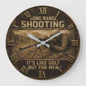 Long Range Shooting Precision Marksman Rustic Große Wanduhr (Vorderseite)