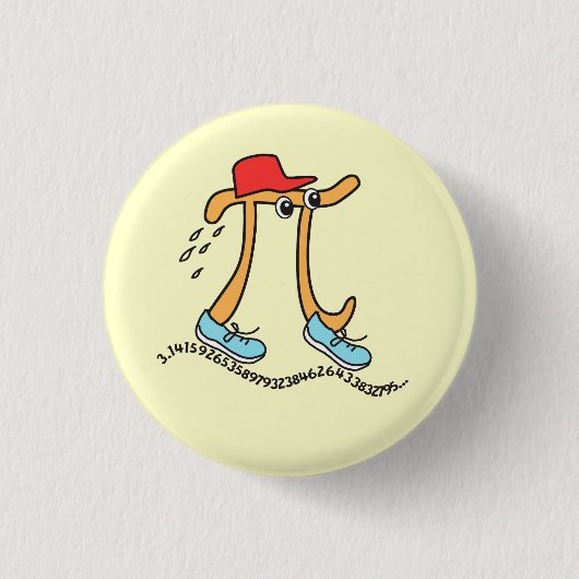 Long Running Pi - Funny Pi Typ Button (Vorderseite)