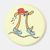 Long Running Pi - Funny Pi Typ Magnet (Vorne)