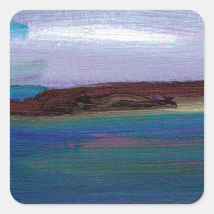 Long Sands Sea View Quadratischer Aufkleber