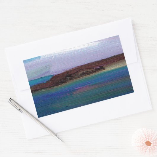 Long Sands Sea View Rechteckiger Aufkleber (Umschlag)