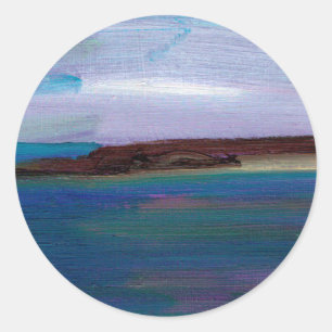 Long Sands Sea View Runder Aufkleber