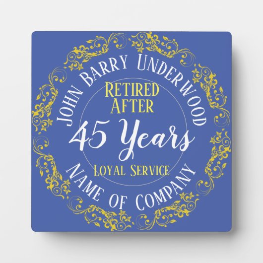 Long Service Award oder Retirement Fotoplatte (Vorderseite)