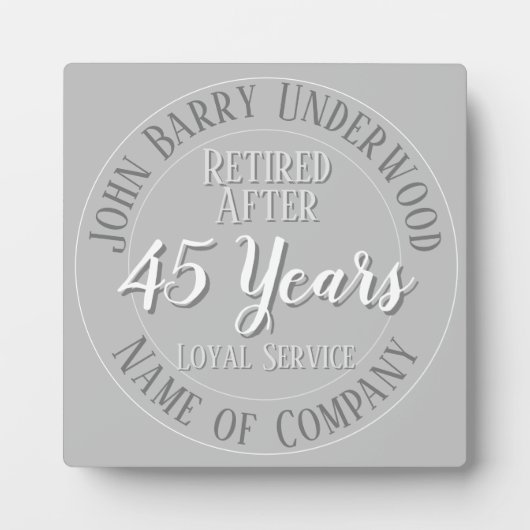 Long Service Award oder Retirement Plaque Fotoplatte (Vorderseite)