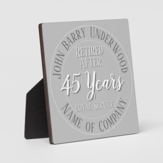 Long Service Award oder Retirement Plaque Fotoplatte (Vorderseite)