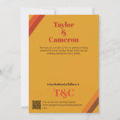 Long Shadow Groovy Orange und Brown Wedge Save The Date (Rückseite)